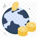 Global Bitcoins Global Cryptocurrency Global Crypto Icon