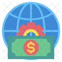 Money Globe Gear Icon