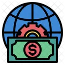Money Globe Gear Icon