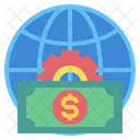 Money Globe Gear Icon
