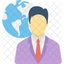 Global Businessman Global Employee International Investor Symbol