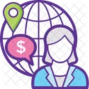 Global Businesswoman Employee Icon