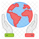 글로벌 케어 글로벌 세이브 글로벌 보호 아이콘