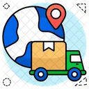 Global Cargo Global Shipment Global Delivery Location Icon