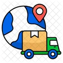 Global Cargo Global Shipment Global Delivery Location Icon