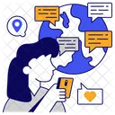 Conversation Mondiale Communication Mondiale Conversation Mondiale Icône