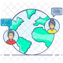 Global Chat Global Communication Worldwide Chat Icon