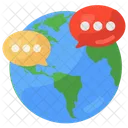 글로벌 커뮤니케이션 글로벌 대화 글로벌 채팅 아이콘