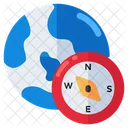 Global Compass Windrose Magnetic Tool Icon