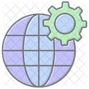 Global Configuration Lineal Color Icon Icon
