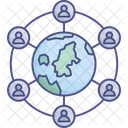 Communication Network Earth Stations Global Internet Icon