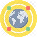 글로벌 연결 국제 네트워크 클라우드 시스템 아이콘