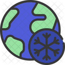 Global Cooling Icon - Download in Colored Outline Style