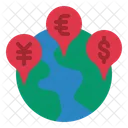 Global Currency Pin  Icon