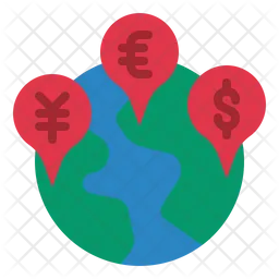 Global Currency Pin  Icon