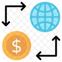 Global Dollar Dollar Transfer Global Economy Icon