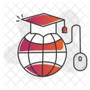 Global Education Online Learning Worldwide Connectivity Icon