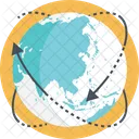 Globe Arrows Digital Icon