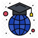 Global Education Global Graduation Graduation Cap Icon