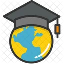Global Education Mortarboard Icon