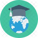 Global Education Mortarboard Icon