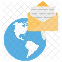 Courrier Electronique Mondial Correspondance Mondiale Marketing Mondial Icône