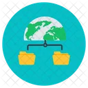 Global Folder Network Global Network Worldwide Storage Icon