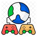 Globales Gaming Weltweites Gaming Gamepad Symbol