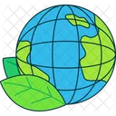 Global Green Leaf Icon