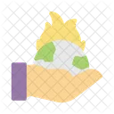 Global Fire Hand Icon