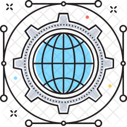 Global Infrastructure Icon - Download in Colored Outline Style