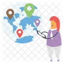 グローバルロケーション、世界各地のロケーション、グローバル GPS アイコン