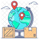 Global Location Global Delivery Global Logistics Icon