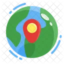 Flat World Locate Icon