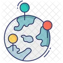World Globe Pins Icon