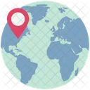 Global Location Globe With Pin Worldwide Location Icon