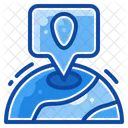 Filled Line World Locate Icon