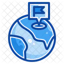 Filled Line World Locate Icon