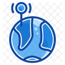 Filled Line World Locate Icon