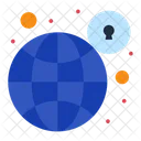 Global Lock Writing Search Icon