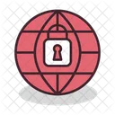 Global Lock Global Security Global Protection Icon