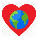 Global Love Earth Care Heart Icon