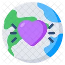 Global Love Global Heart Worldwide Love Icon