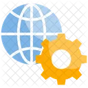 Global Management Communication Network Icon