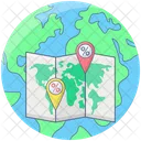 Global Map Global Location Geolocation Icon