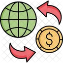 Global Money Flow Global Cash Flow Global Money Exchange Icon