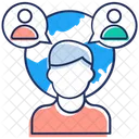 Global Network Global Communication Collaboration Icon