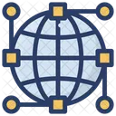 Communication Network Global Network Global Satellite Communication Icon