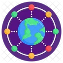 Centralized Network Global Network Global Connections Icon