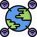 글로벌 네트워크 지구 아이콘